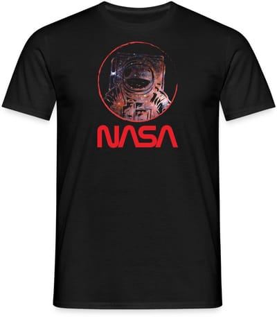 NASA Logo En Astronaut In Galaxie Ontwerp T-Shirt Heren