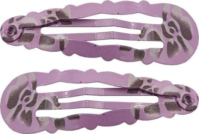 Haarsoires Haarspeld Klikklak 5cm - Bloemenpatroon - Paars Bruin - Set van 2 - Haarclip Speldjes - Makkelijk in Gebruik - Haaraccessoires voor Volwassenen & Kinderen - Hair Clip - Decoratieve Haaraccessoire