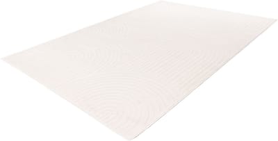 Lalee Japandi Vloerkleed - Laagpolig - Modern Tapijt - Ivoor Wit - 3D-effect - Minimalistisch Design