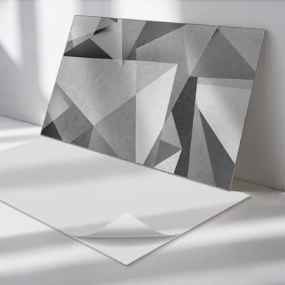Wallfluent Vinyl Wandpaneel - Abstract polygoonpatroon Zelfklevend Muurpaneel - 100 cm x 50 cm - Grijs Vinyl Wandpaneel - 1 stuk - Rechthoekig Wandbekleding Vinyl - Abstractie Wandpaneel - Vinyl Wandbekleding - Wandpaneel Keuken en Badkamer