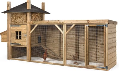 Wood Selections Kippenhok Hooiberg Silke - Kippenren - Nachthok Kippen voor buiten - kippenhok met buitenverblijf - Dierenverblijf