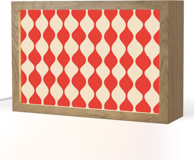 Tafellamp 30x20 cm - LED lamp - Golvend patroon - Retro - Rood - Beige - Decoratieve tafellampen - Dimbaar - Tafellampje slaapkamer - Woonkamer binnen