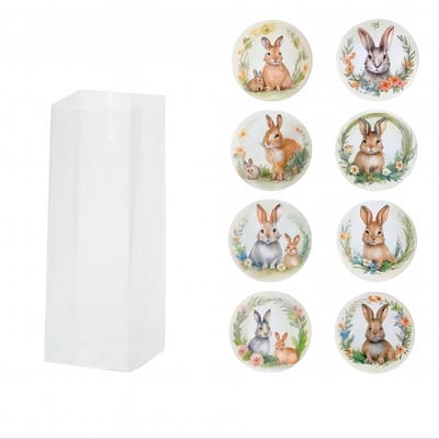 25x Uitdeelzakjes met Pasen | Blokbodem | 60 x 50 x 200 mm | Traktatiezakjes | Kinderfeestje | Cellofaanzakjes | Cadeauzakjes | Snoepzakjes | Plastic Zakjes | Uitdeelzakjes kinderen | Cadeauzakjes Kinderen | Verpakkingszakjes Uitdeelcadeaus |
