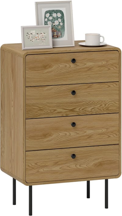 HOMCOM Ladekast - Spaanplaat - 60x39x91,5cm - Eikenhout