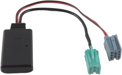 Auto Audio Adapter - Bluetooth Aux Kabel - Muziek Streamen Auto - AUX Optie Vereist - 6/8 Pin Connector - Zwart