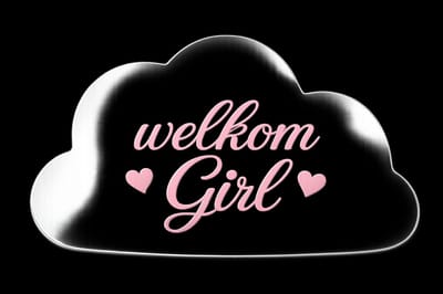 Bedrukte spiegel wolk met tekst Welkom Girl - Spiegel met tekst - Geboorte spiegel - Spiegel - Baby shower - Baby - Spiegel wolk - XLX®