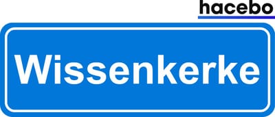 Hacebo - Plaatsnaam Sticker - 29x10 CM - Wissenkerke sticker - Verkeersborden sticker - grappige cadeaus - Wissenkerke