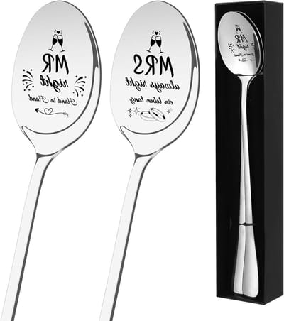 Twee Stukken Gepersonaliseerde Huwelijkslepels voor Bruid en Bruidegom, Uniek Trouwen Cadeau, Verlovingsgeschenk, Jubileum Lepel voor Valentijnsdag