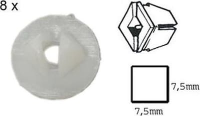 Plastic moeren en bouten 7 7x7 5x10mm >4 8mm schroeven 8x
