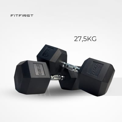 FitFirst® Hex Dumbbell 27,5KG | Stabiel en Stevig | Betrouwbaar | Voor Krachttraining | Fitness | Thuis Fitness | Sportschool Dumbells