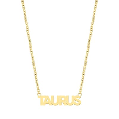 CO88 Collection Zodiac 8CN-26176 Stalen collier - Hanger taurus - 38 + 7 cm - Goudkleurig