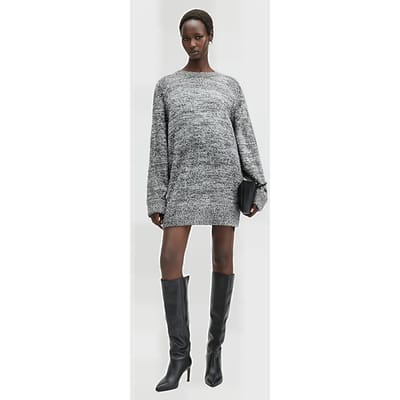 AllSaints Dazzle Jumper Dress Gunmetal Grey Maat: M | Mini Jurken Outlet | Dames | Grijs