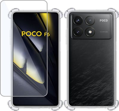Hoesje + Screenprotector geschikt voor POCO F6 Pro – Tempered Glass - Extreme Shock Case Transparant