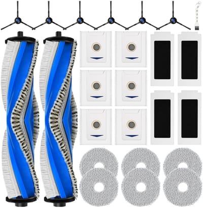 Dailygoods- Accessoires 25-delige set - Compatibel met Ecovacs Deebot T30 Omni - Hoofdborstels - Stofzakken - HEPA-filters - Dweilpads - Zijborstels - Robotstofzuiger Onderdelen