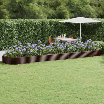 vidaXL Plantenbak 600x140x36 cm gegalvaniseerd staal bruin