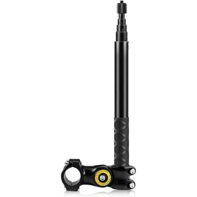Support de caméra pour bâton de Selfie pour moto et vélo, montage sur guidon, longueur réglable de 27.9 à 113.5cm avec noir