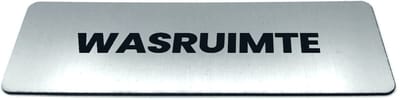Deurbordje met tekst Wasruimte - Formaat 150 x 50 mm x 1,6 mm - Incl. plakstrip | Geborstelde RVS-look toplaag | Gratis Verzending | Decoporta