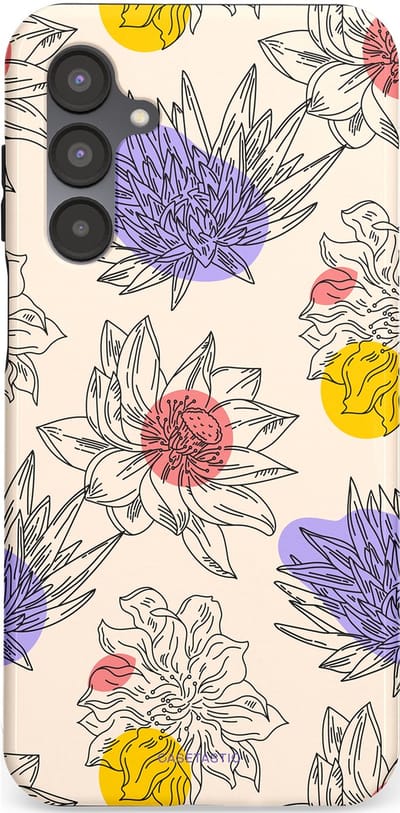 Casetastic Hoesje Geschikt voor Samsung A16 - Stijlvolle Beschermende Duo-layer Case - Bloemenschets