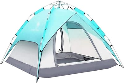 Automatische Tent - Pop-up Tent Kampeer - Buiten Kamperen - Waterdichte PU-coating - 3-4 Personen - Blauw