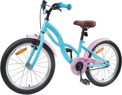 Kinderfiets - Jeugdfiets Meisjesfiets - Vrije Tijd School - Groeivriendelijk Verstelbaar - 18 inch - Hemelsblauw