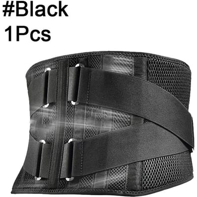 Rugbrace Onmiddellijke verlichting van rugpijn, hernia, ischias, scoliose Ademende taille lumbale onderrug ondersteuningsgordel S-M zwart