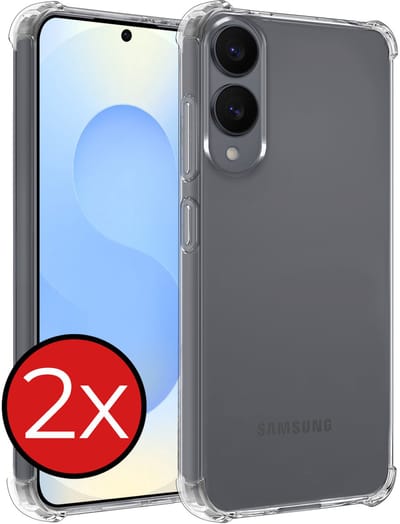 Hoesje - 2 Stuks - Geschikt voor Samsung Galaxy S25 Edge - Sterk & Shockproof - Back Cover - Siliconen Case - Telefoon Hoes Shock Proof - Telefoonhoes - Transparant