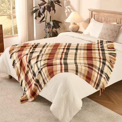 Dailygoods- Deken Ultrazacht - Geruite Plaid - 50x60 Inch - Wasbaar - Decoratie voor Bank/Bed - Perfect Cadeau