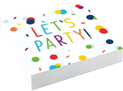 Amscan - Servetten Confetti Verjaardag Let's Party (20 stuks)