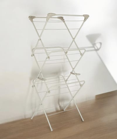 Warm Harmony 3-laags droogrek, groot droogrek voor binnen, droogruimte van 15 m, opvouwbare compacte wasluchtdroger, luchtrek met 28 uitklapbare haken, sterke structuur, geschikt voor maximaal 15 kg
