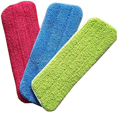 Jhubersproducts - Mop pads - Microvezel reinigingspads - Ideaal voor dweilen - Rood Blauw Groen - Vervangende mopopzetstukken - Geschikt voor vloer -