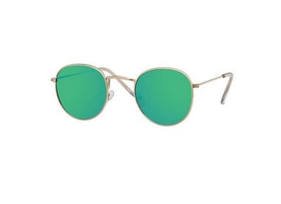 hidzo-ronde-zonnebril-goudkleurig-uv-400-groene-glazen-inclusief-brillenkoker