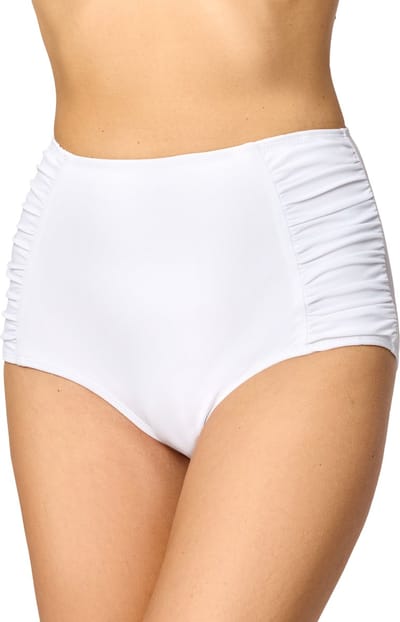 Merry Style Dames Zwembroek - Bikinibroekje - Elastische tailleband – Polyamide & Elastaan – Wit (0016) – 46 - MS-MS10-119-SL