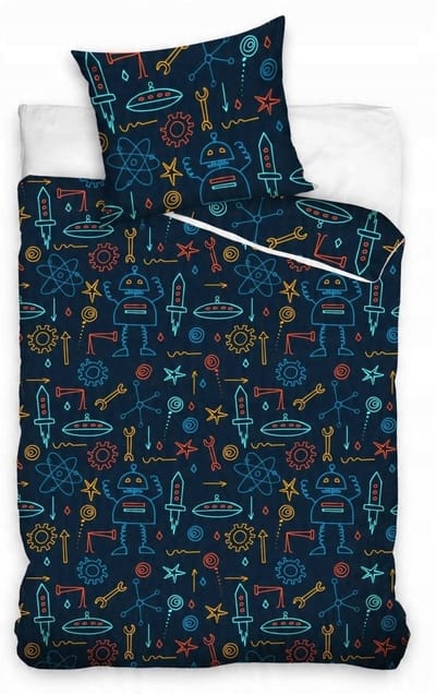 Kinderbeddengoed 140x200 cm - Robots & Figuren - Katoen