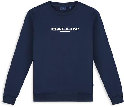 Ballin Amsterdam - Heren Regular fit Sweaters Crewneck LS - Navy - Maat XS