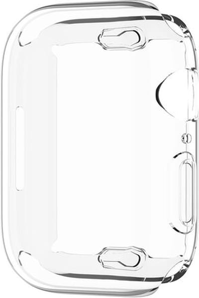 By Qubix - Siliconen case (volledig beschermd) 41mm - Transparant - Geschikt voor Apple watch 41mm hoesje - screenprotector - Bescherming iWatch - Bescherm hoesje