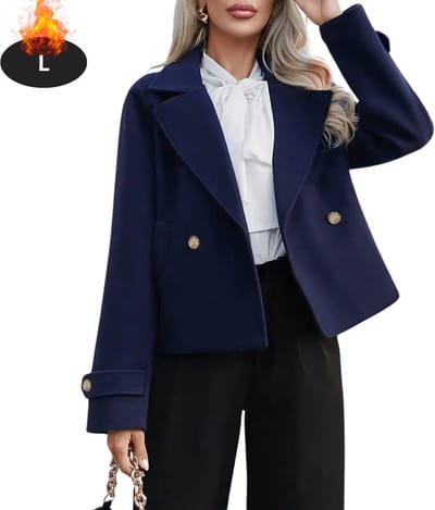 Livano Mantel Dames - Tussenmantel - Jas - Mantelpakje - Trenchcoat - Overjas - Overcoat - Winter - Marineblauw - L