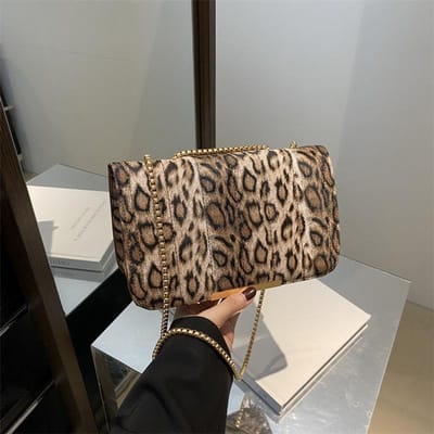 Tas met luipaardprint Dames Nieuwe Mode Schouderkettingtas Dames Ins Niche Veelzijdige Crossbodytas gray