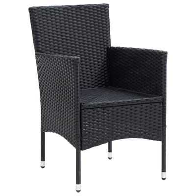 vidaXL - Tuinstoelen - 4 - st - poly - rattan - zwart