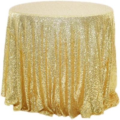 60cm Glitters Tafelkleed Pailletten Ronde Tafelhoes Gouden Tafelkleed voor Bruiloft Verjaardag Babyshower Feest Huis Tafeldecoratie 60cm goud