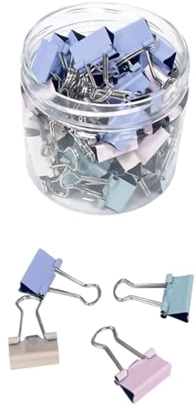 Kleine metalen foldback klemmen 15 mm - 120 stuks bundel voor kantoor en huishoudelijk gebruik