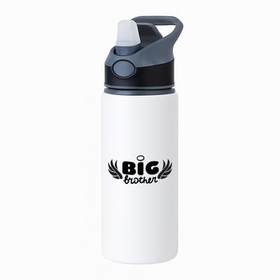Hacebo® - Big brother waterfles met rietje zwart - Broer - oudere broer - cadeau - verjaardag - oudere broer - familie - water fles - 650ML