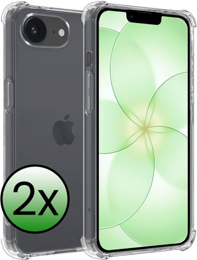 Hoesje 2 Stuks - Geschikt voor Apple iPhone 17e - Sterk & Shockproof - Siliconen Case - Back Cover - Telefoon Hoes Shock Proof - Transparant