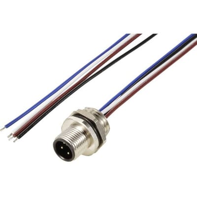 TRU COMPONENTS TC-12833040 Sensor/actuator inbouwstekker M12 Aantal polen (sensoren): 4 Stekker, inbouw 0.5 m 1 stuk(s)
