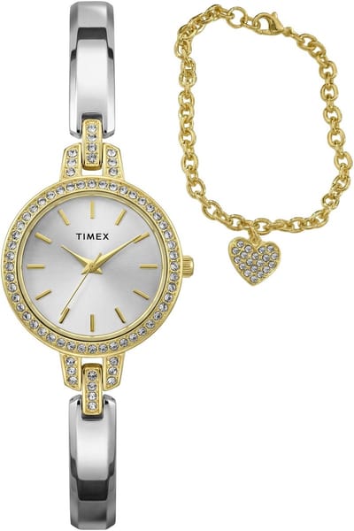 Timex Womens Trend Quartz Analoog Horloge Tweekleurig En Goudkleurig Kast Gemaakt Van 100% Legering En Een Band Van 100% Legering 28 TWG067700AJ, TWG067800AJ, TWG067900AJ