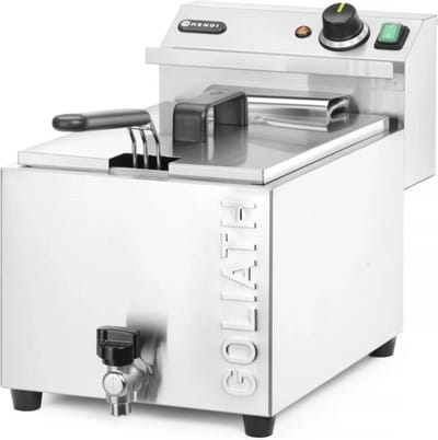 HENDI Friteuse XL – 10 liter – 10,200 W – met aftapkraan – roestvrij staal – snelle opwarming