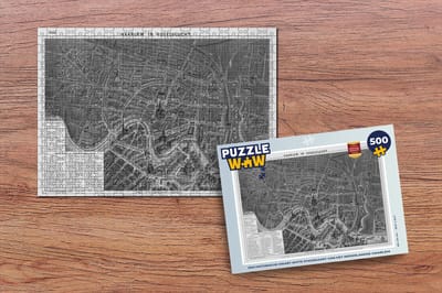 Puzzel Plattegrond - Haarlem - Zwart Wit - Legpuzzel - Puzzel 500 stukjes - Stadskaart