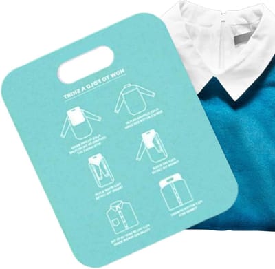 Vouwhulp Kleding - Vouwplank Shirt - Netjes Opbergen - Snel en Eenvoudig - 30 x 25 cm - Lichtcyaan
