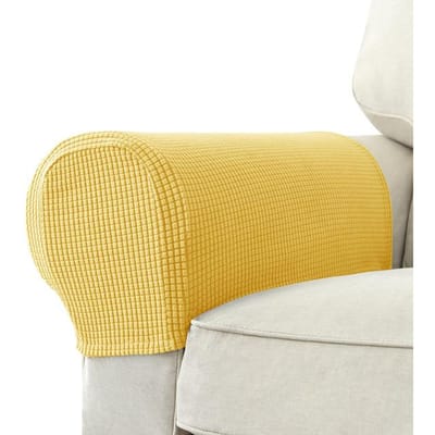 Jacquard Sofa Armleuning Hoes Voor Woonkamer Stretch Effen Kleur Zitting Armbeschermer Fauteuil Hoezen Bankhoes Verwijderbaar 2 Stuks 1 set (2 pieces)
