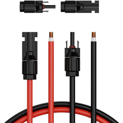 Câble d'extension pour panneau solaire 20 pieds avec connecteurs femelle et mâle 10 AWG 1 Paire