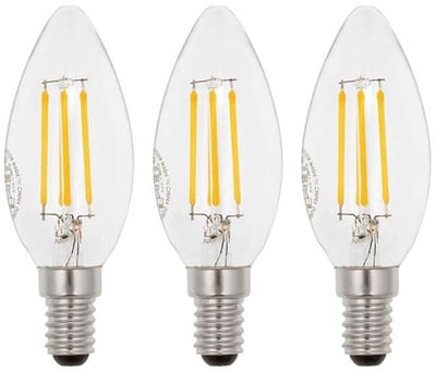VITO LED Filament Kaarslamp C35 E14 - 4W (vervangt 50W) - 532lm - 4000K - Ø35mm - 220-240V - Energiezuinig - 3 stuks